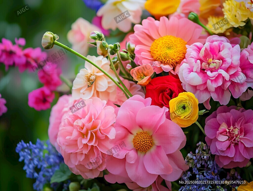 五彩繽紛的花束