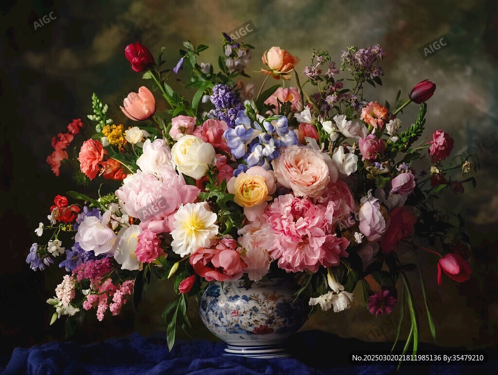 豐富多彩的花卉插花