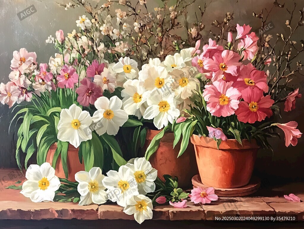 春季花卉靜物畫