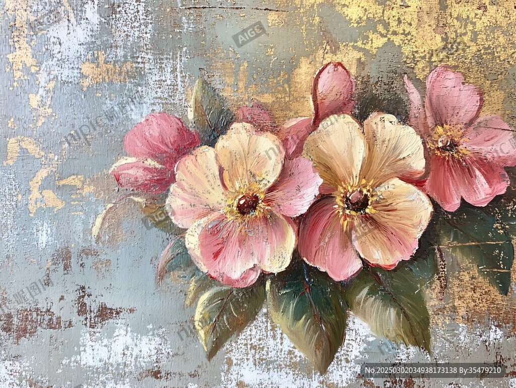 油畫花卉作品