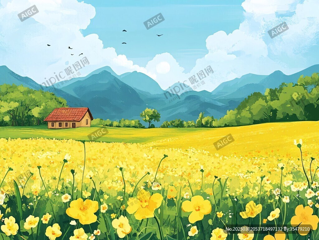 鄉(xiāng)村山谷的寧靜早晨