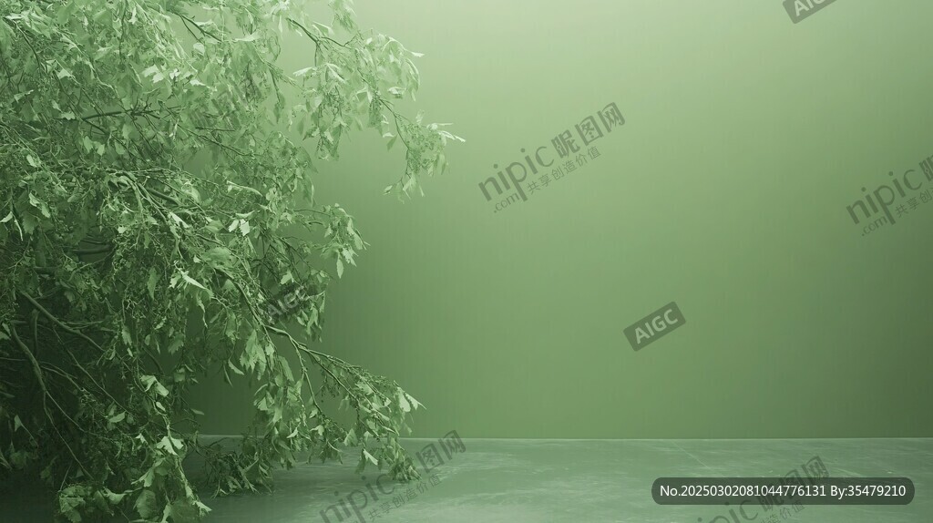 綠色室內(nèi)植物與單色墻壁