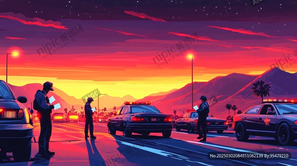 繁忙的道路夜景