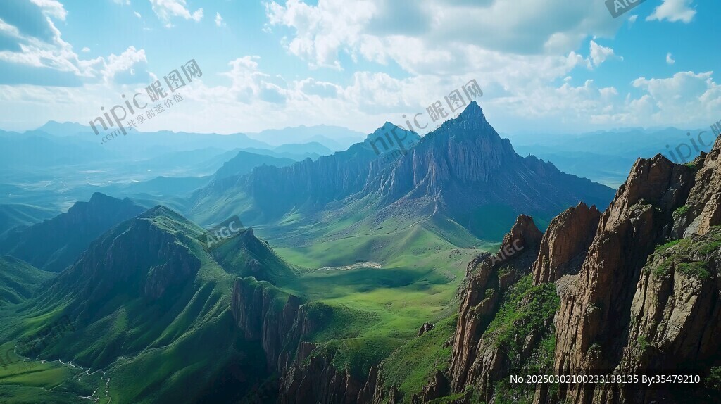 綿延山脈的壯麗景色