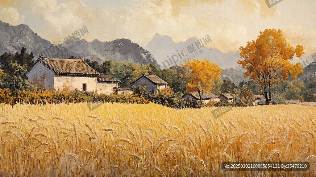 秋日山村風(fēng)光