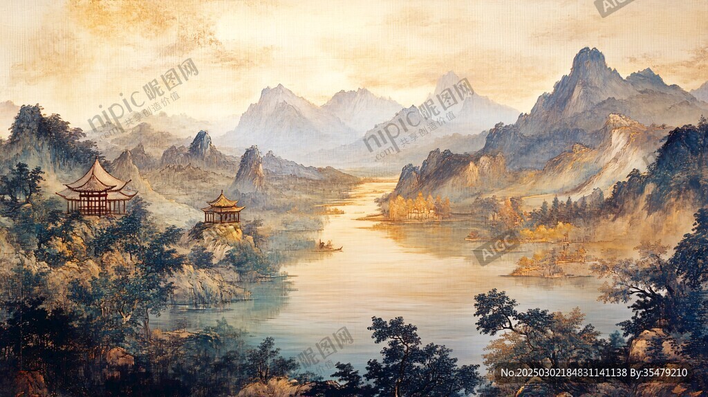 山水畫中的中國風景