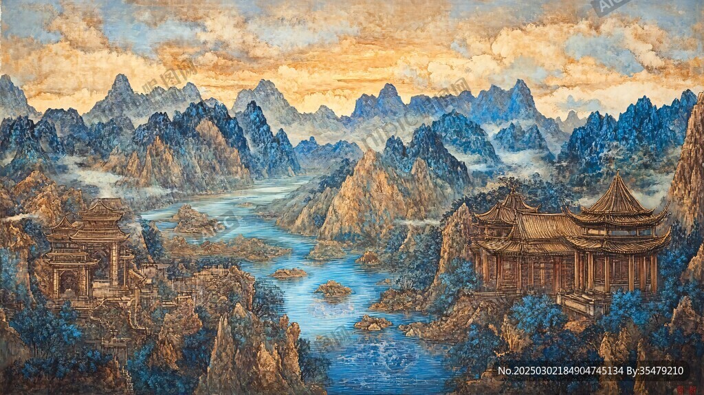 山水畫中的中國古代建筑