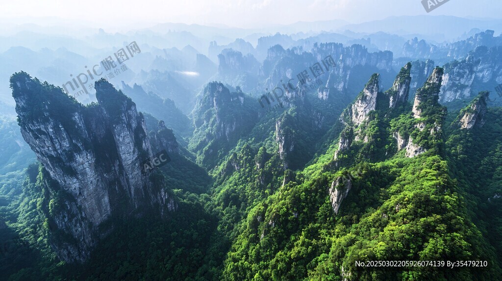 霧氣繚繞的山地風(fēng)景