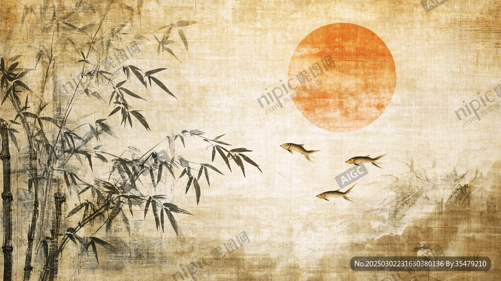 竹影魚躍