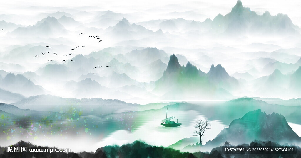 新中式水墨山水畫