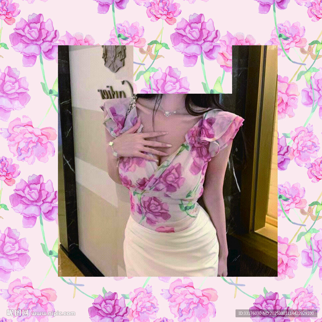 手繪花水彩花