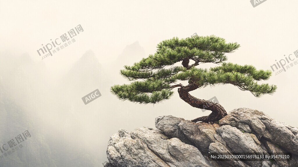 山巔之上的盆景
