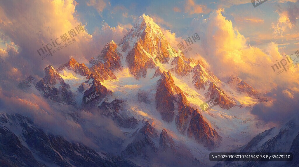 壯麗山景日出