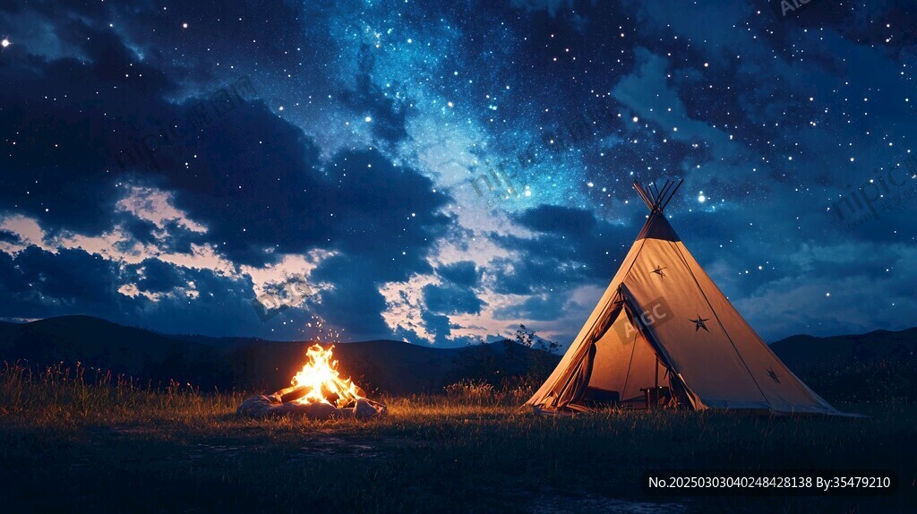 夜幕下的寧靜營地