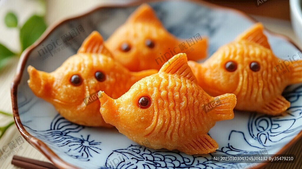 金魚形狀的油炸小吃