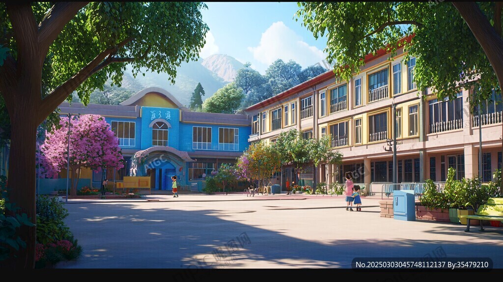 陽光校園 多彩建筑 生機(jī)勃勃