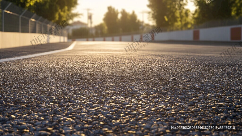 夕陽(yáng)下的賽車跑道