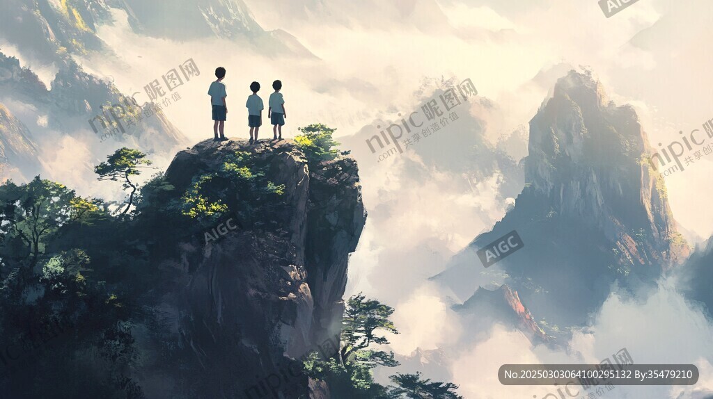 云霧繚繞的山巔之旅