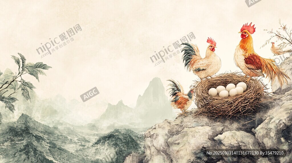 山巔上的雞窩與自然風(fēng)光