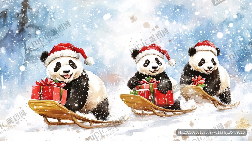 歡樂熊貓雪橇隊
