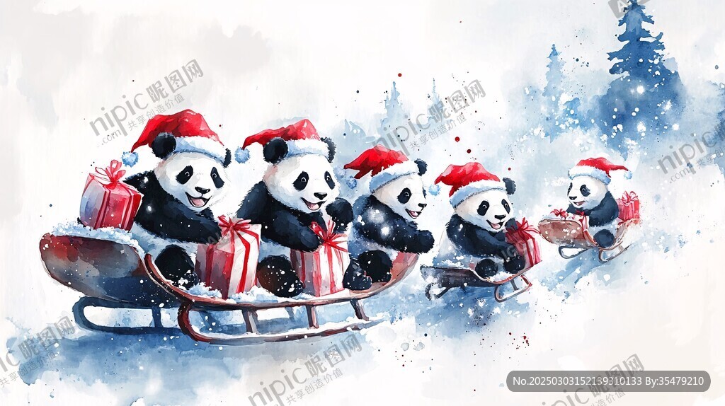 圣誕熊貓雪橇之旅