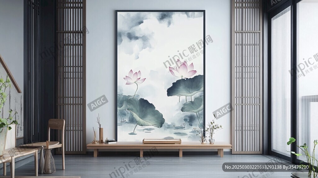 新中式空間中的蓮花藝術