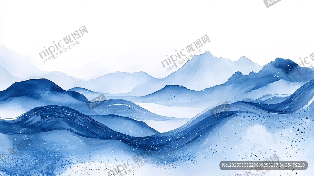 抽象水墨山水畫