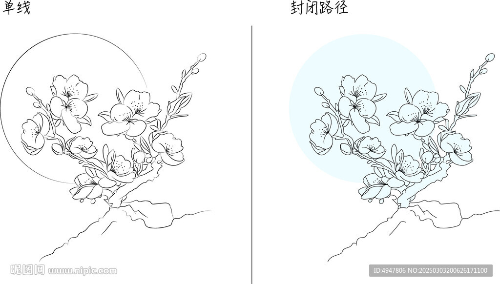 桃花 矢量圖