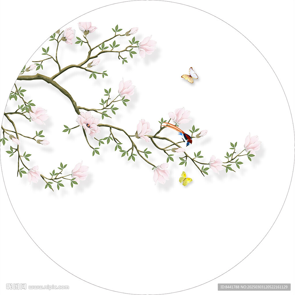 花鳥 圓形