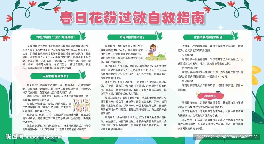  防治花粉過敏宣傳欄