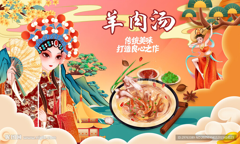 羊肉湯背景墻