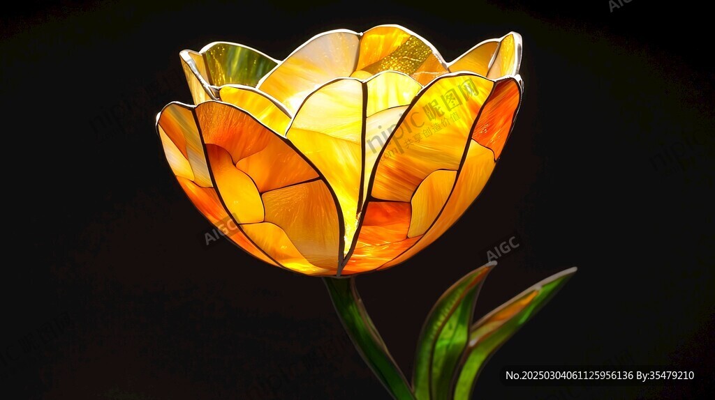 彩色玻璃花燈