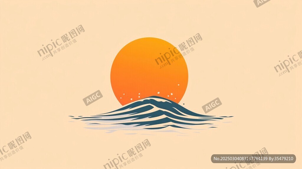 日出海浪