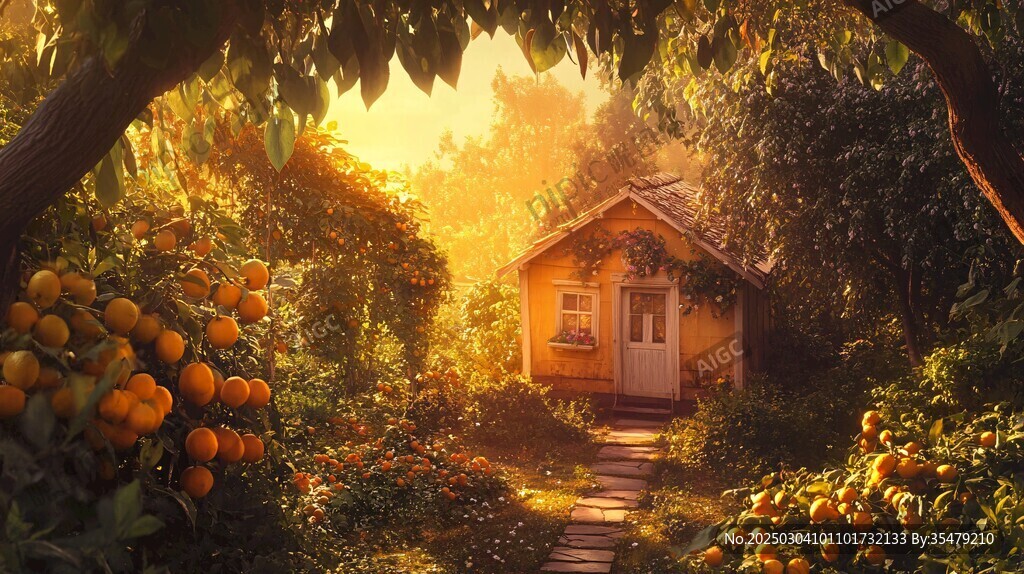 橙園中的寧靜小屋