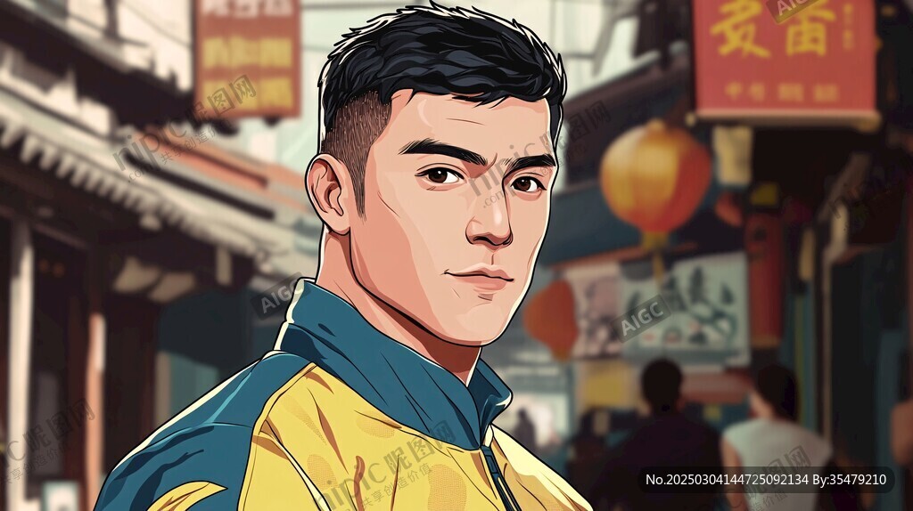 街頭男子插畫