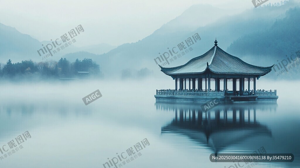 云霧繚繞的山水畫廊