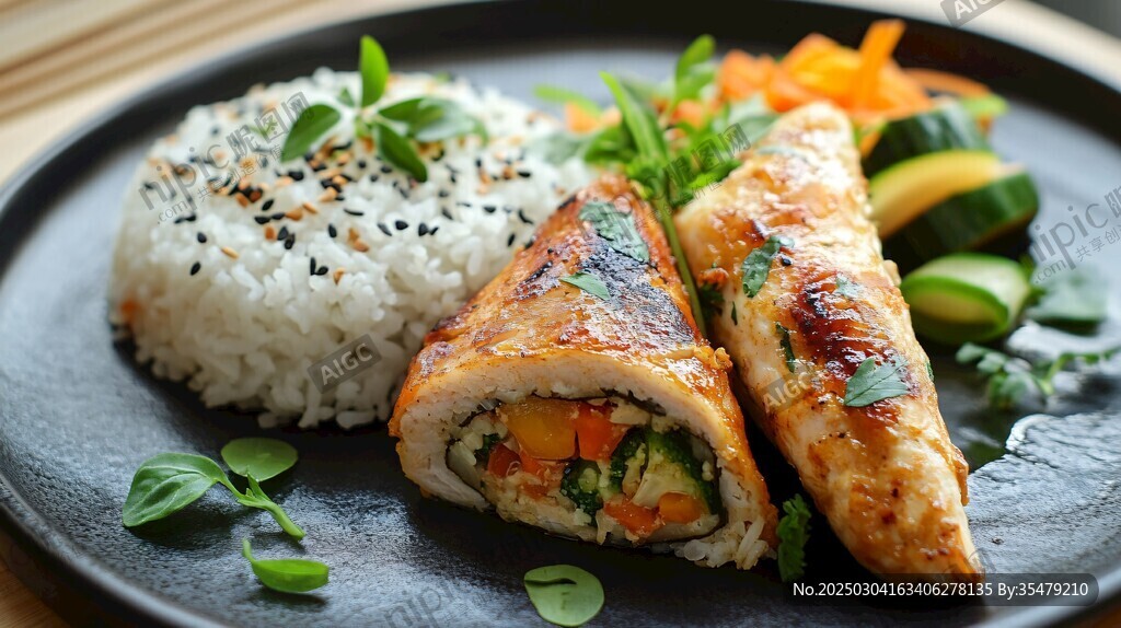 美味雞肉蔬菜卷米飯?zhí)撞? />
                                    <label style=