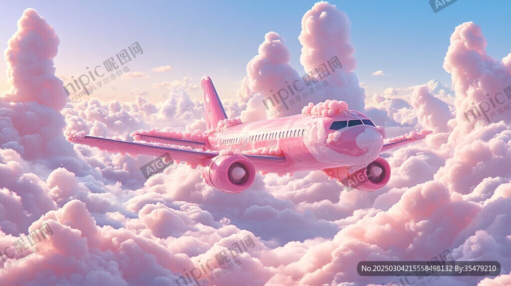 粉色夢境中的飛行之旅