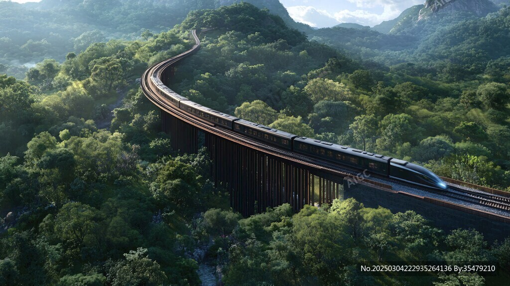 穿越綠色山谷的曲線之旅