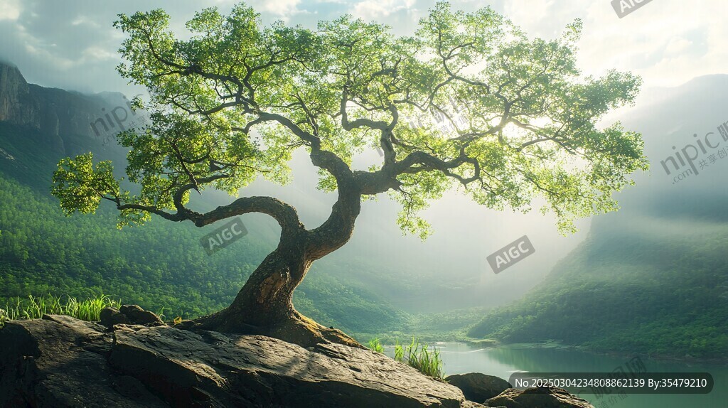 山谷中的孤獨(dú)之樹