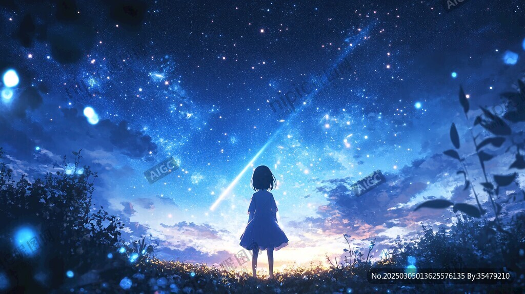 星空下的女孩