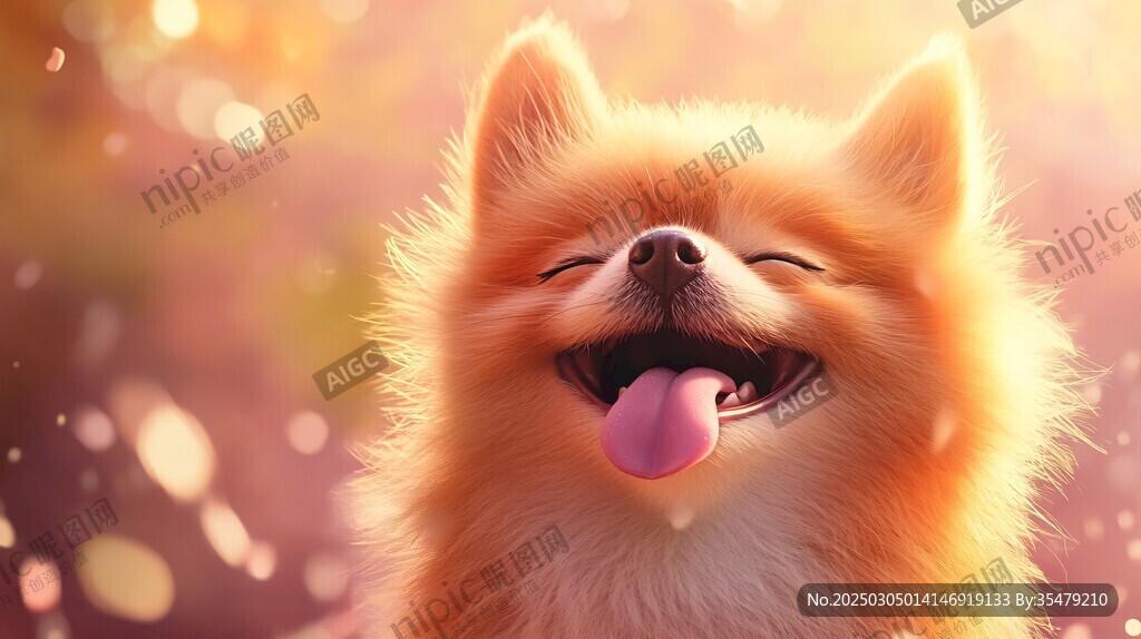幸福的博美犬