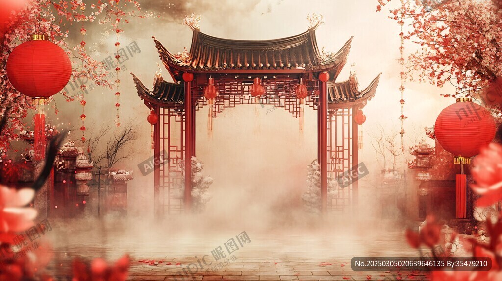 中國風情的傳統大門