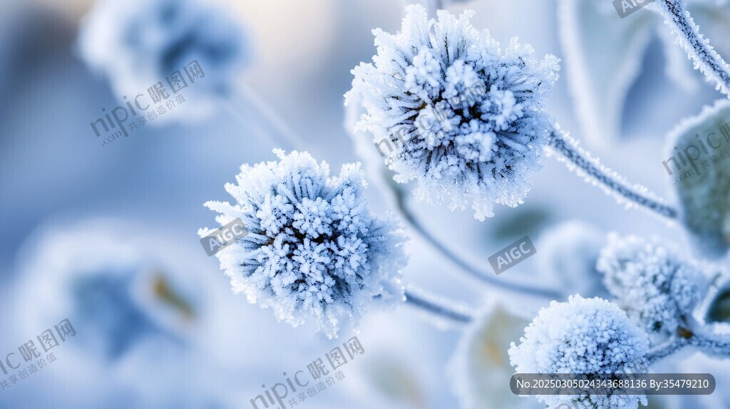 冰雪覆蓋的植物