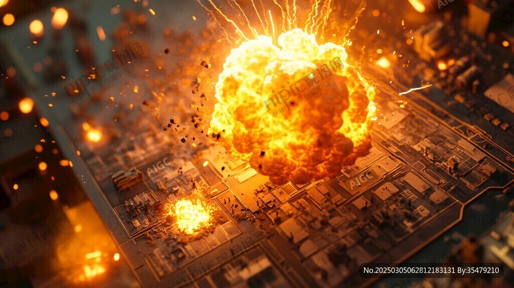 城市微縮模型爆炸場景