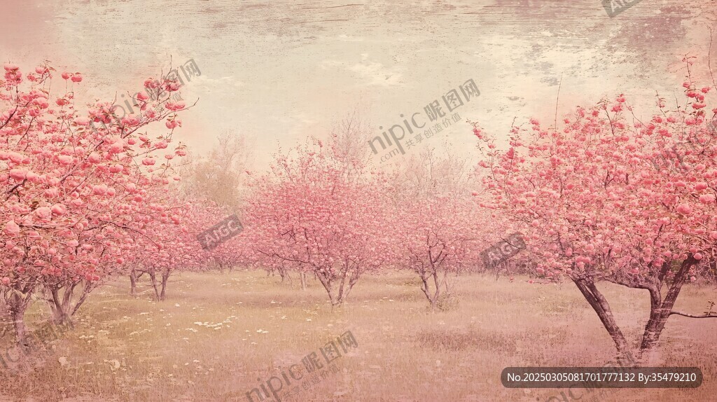櫻花盛開的夢幻果園