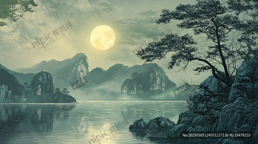 月映山水