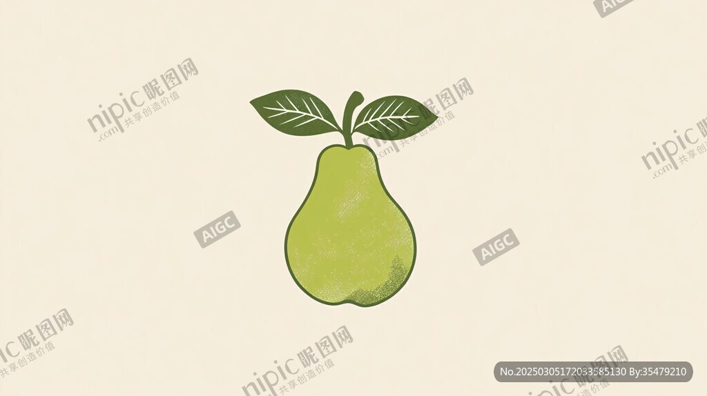 抽象簡約梨形象