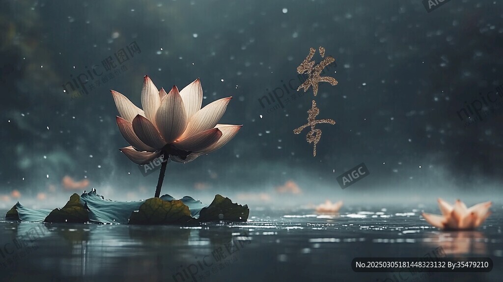 雨中荷花的韻味