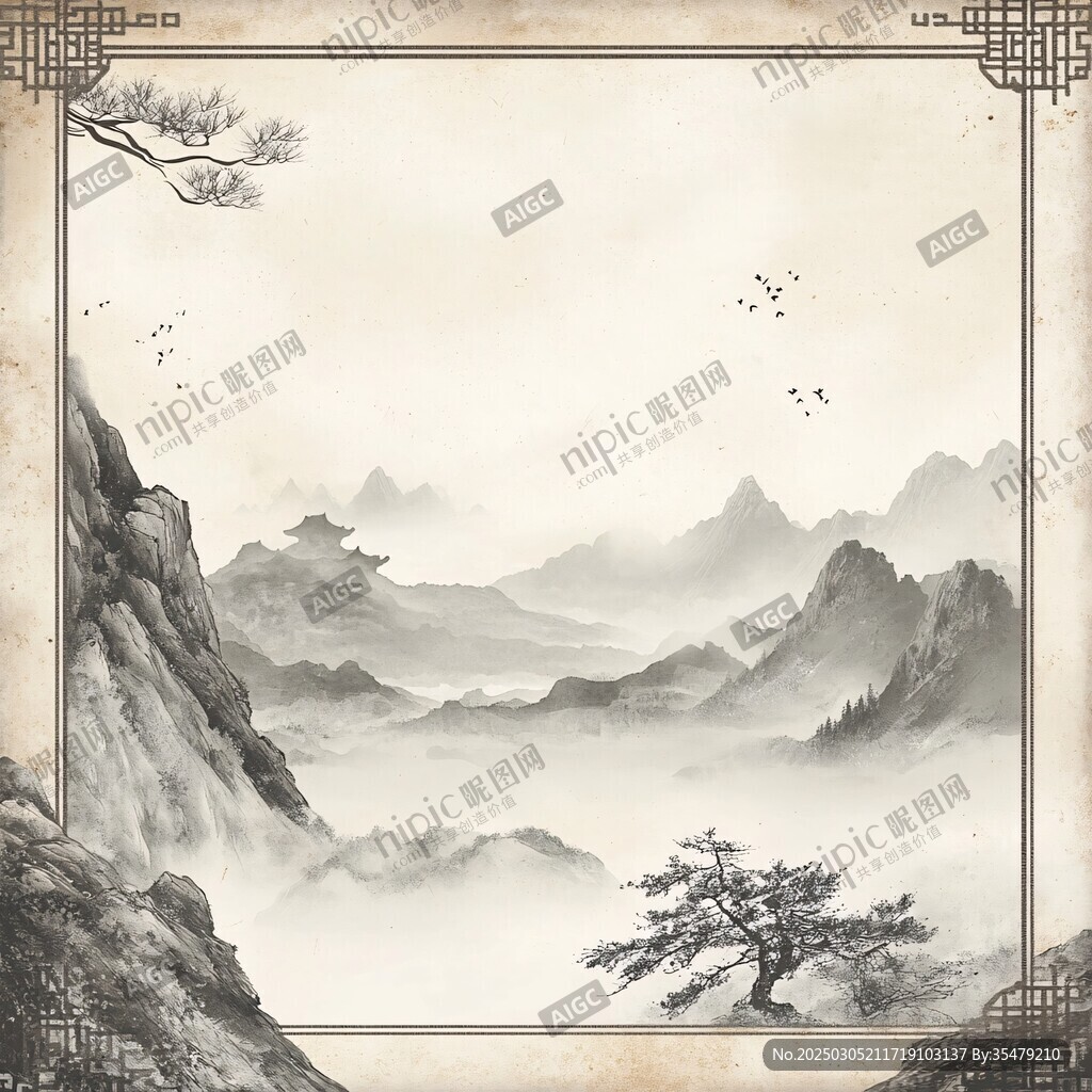 山水畫中的中國風景